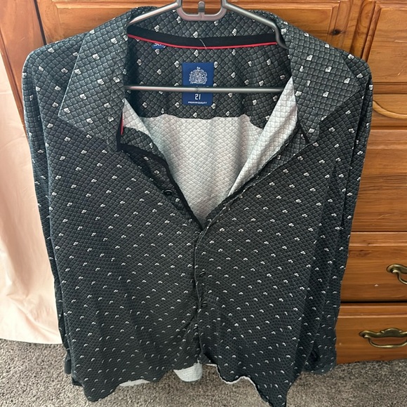 Avenue 21 Men’s Dress Shirt Long Sleeve Button Down Black 3xl - Picture 1 of 2